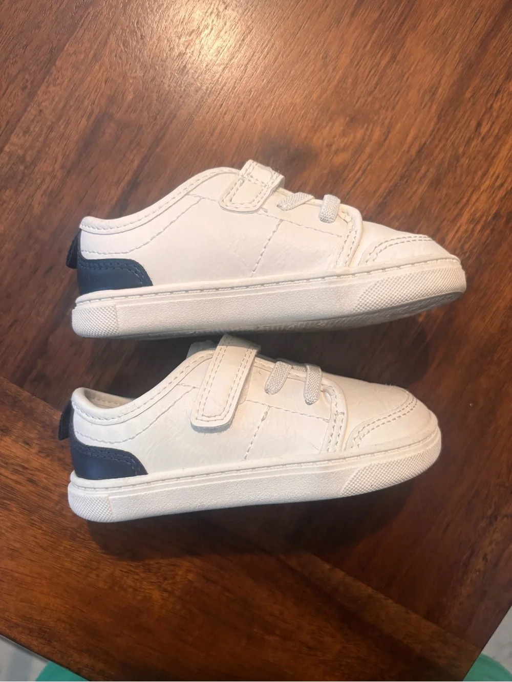 Carter's White Kids Velcro & Lace Sneakers